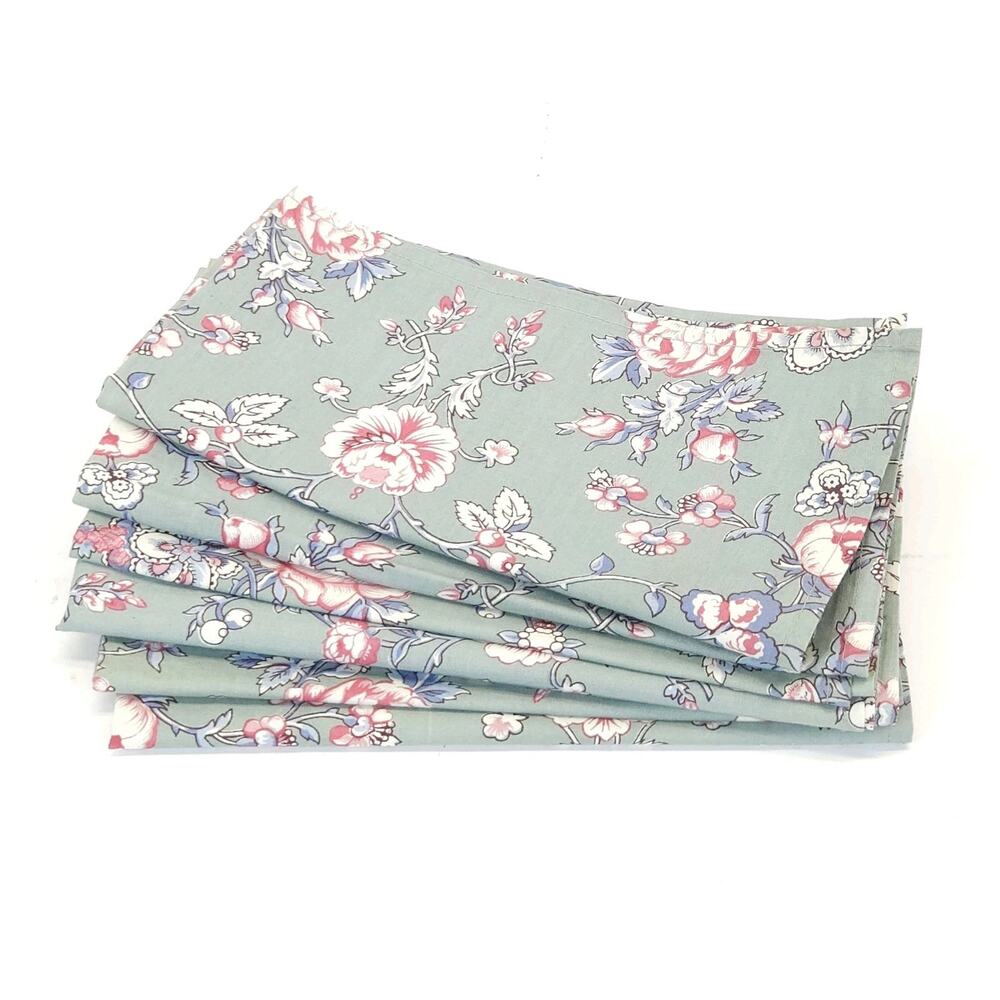 Vtg Williams Sonoma‎ 20" Napkin Floral Cotton Botanical French Country Cottage 6